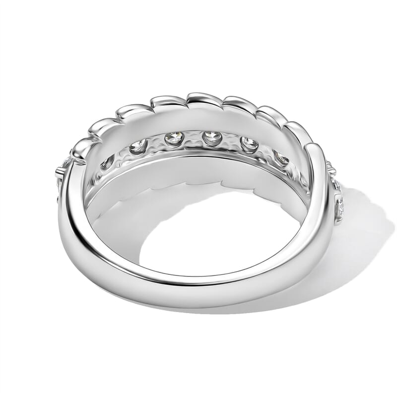 EverTrue Simulated Diamond Ring in Stainless Steel (Size 8.0)