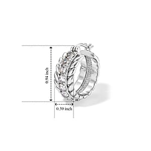 EverTrue Simulated Diamond Hoop Earrings in Stainless Steel