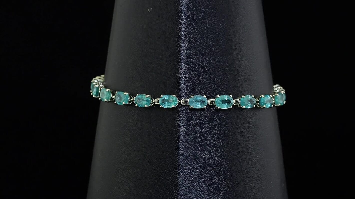 Luxoro 10K Green Gold Premium Kagem Zambian Emerald Bracelet (7.25 In) 9.20 ctw