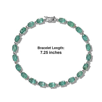 Luxoro Premium Kagem Zambian Emerald 9.20 ctw Bracelet in 10K Green Gold (7.25 In)