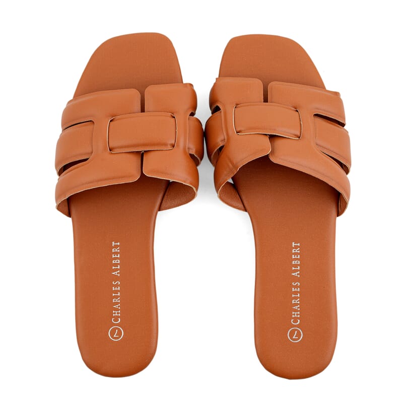 Lani Camel One Band Puff Slide -6
