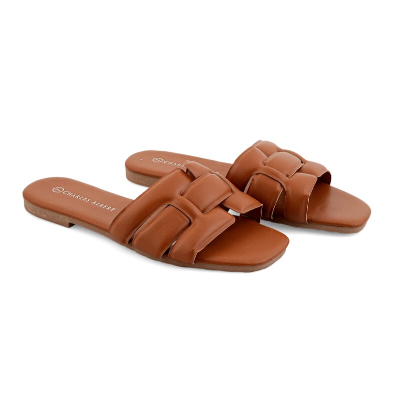 Lani Camel One Band Puff Slide -6