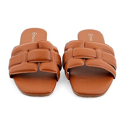 Lani Camel One Band Puff Slide -6