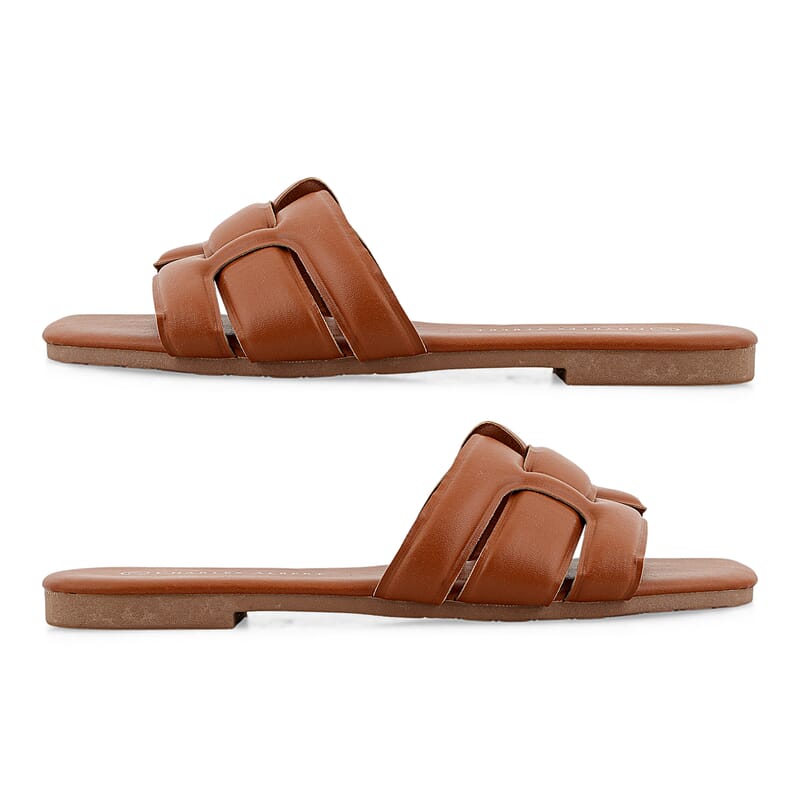 Lani Camel One Band Puff Slide -6