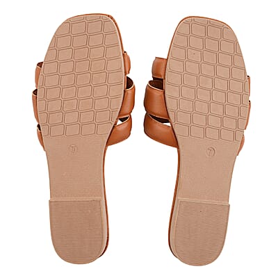 Lani Camel One Band Puff Slide -6