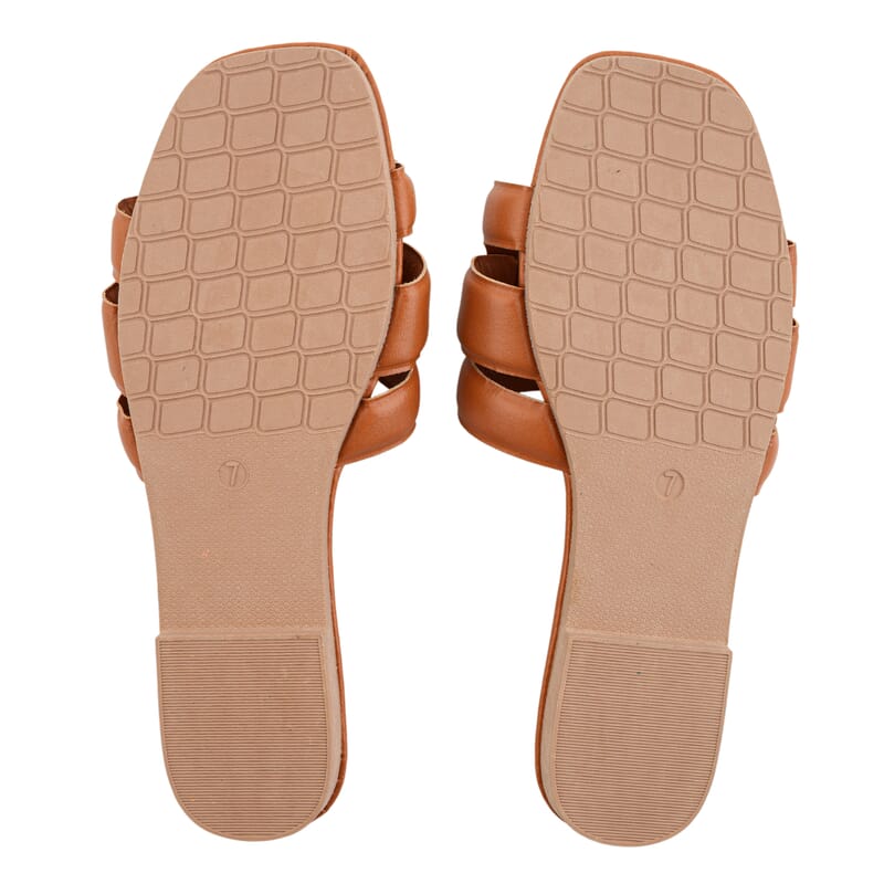 Lani Camel One Band Puff Slide -6