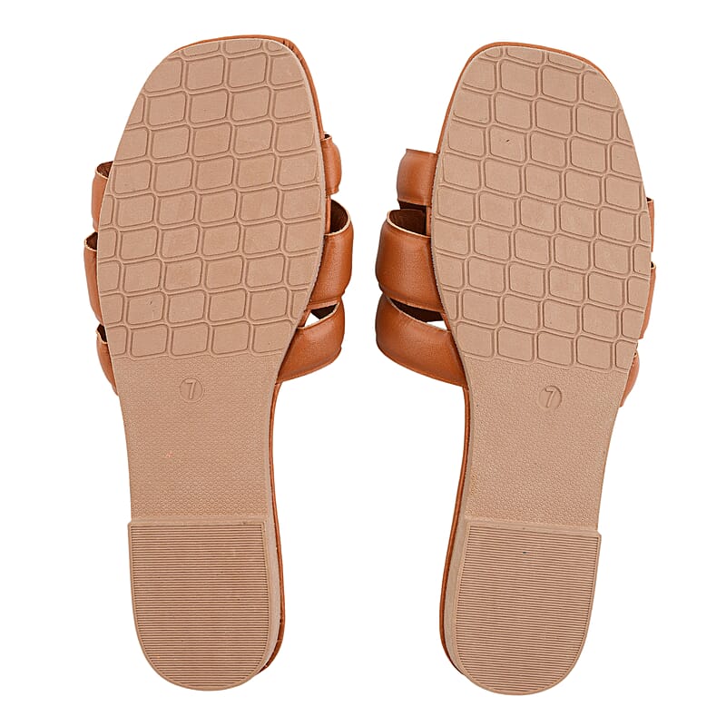 Lani Camel One Band Puff Slide -6