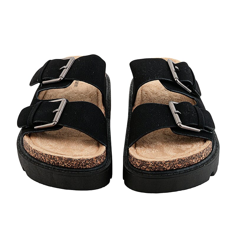 Charles Albert Black Strap Sandal -6