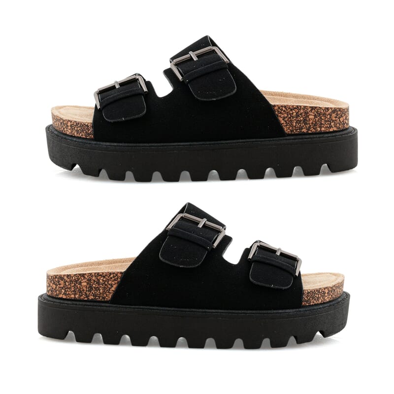 Charles Albert Black Strap Sandal -6
