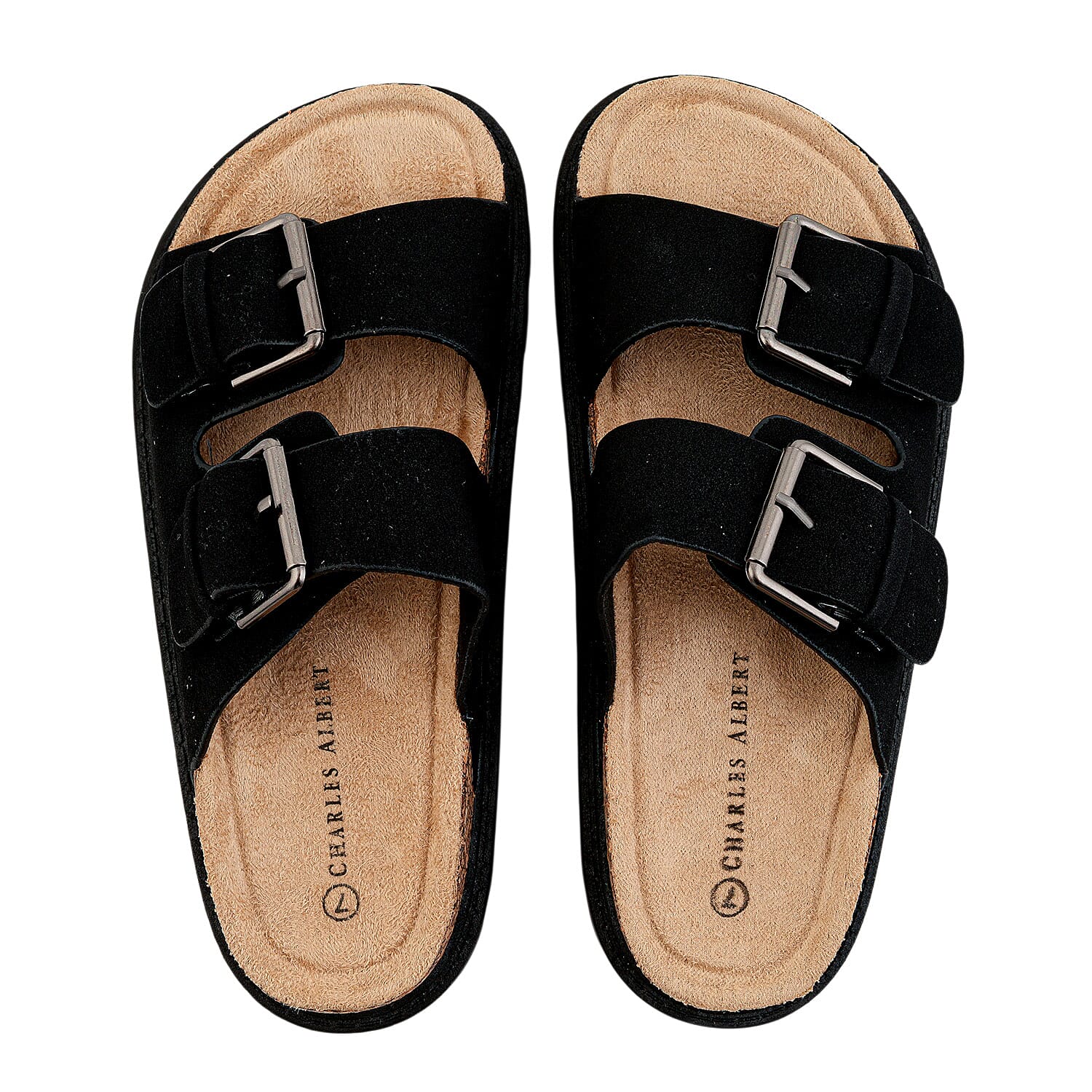Charles Albert Black Strap Sandal -7
