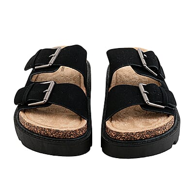Charles Albert Black Strap Sandal -7