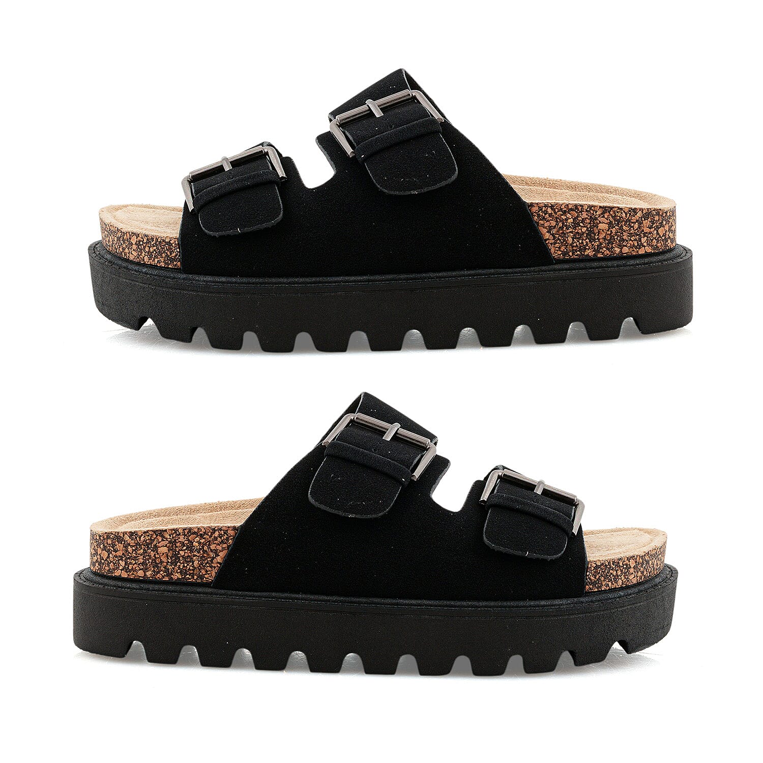 Charles Albert Black Strap Sandal -7