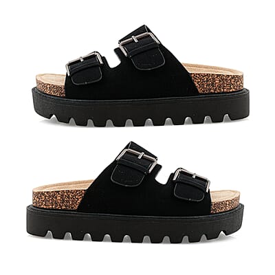 Charles Albert Black Strap Sandal -7