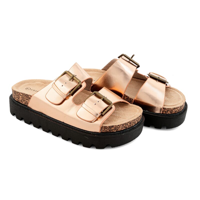Charles Albert Rose Gold Strap Sandal -6