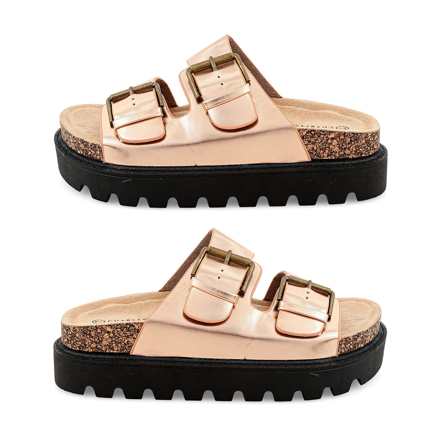 Charles Albert Rose Gold Strap Sandal -6