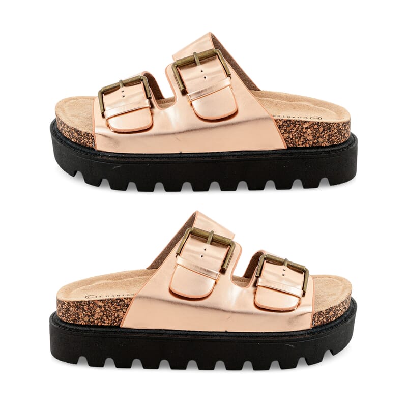 Charles Albert Rose Gold Strap Sandal -6