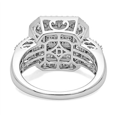 D'Joy Diamond 1.00 ctw Celestial Ring in Rhodium Over Sterling Silver (Size 6.0)