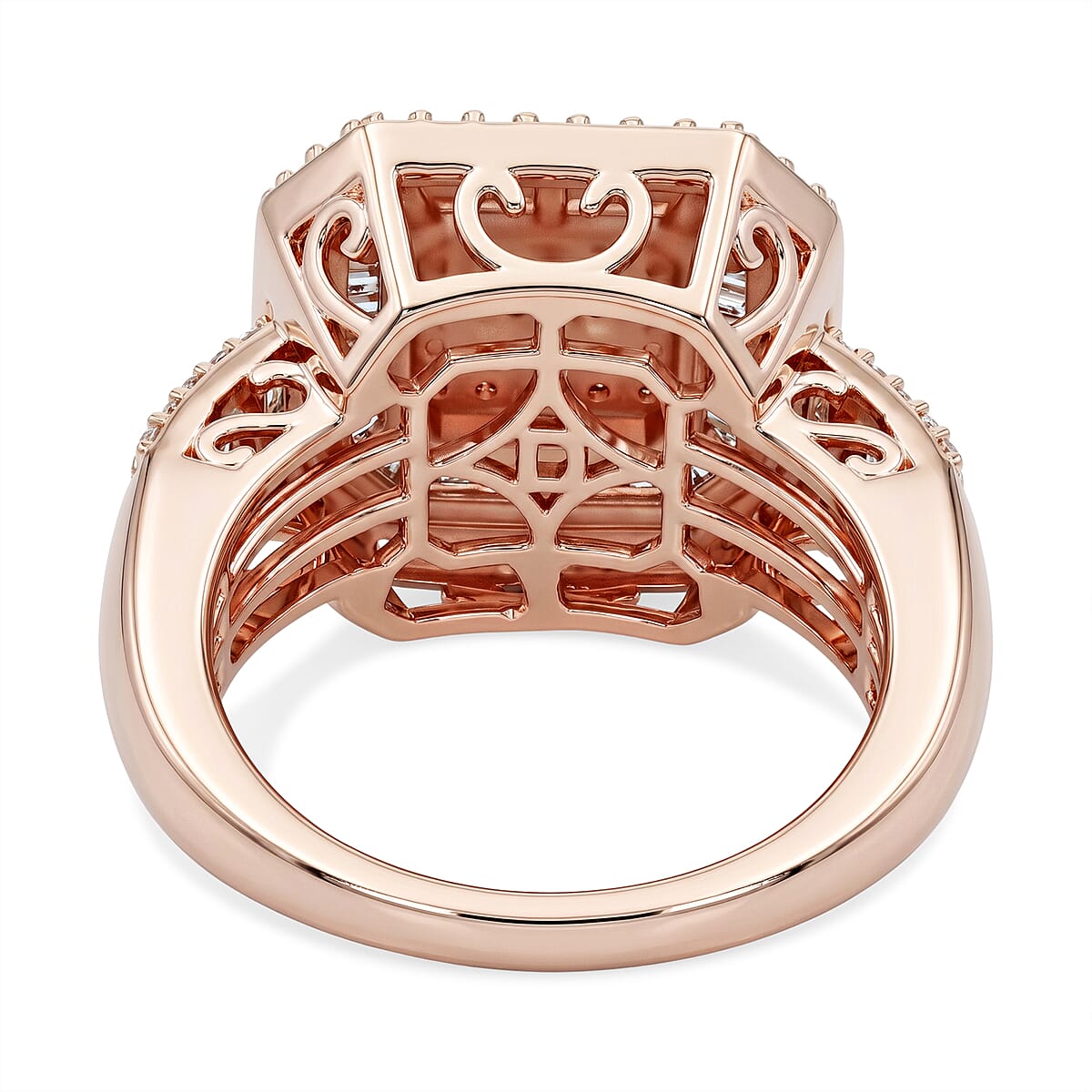 D'Joy Natural Champagne Diamond 1.00 ctw Celestial Ring in 18K Vermeil Rose Gold Over Sterling Silver (Size 10.0) image number 4