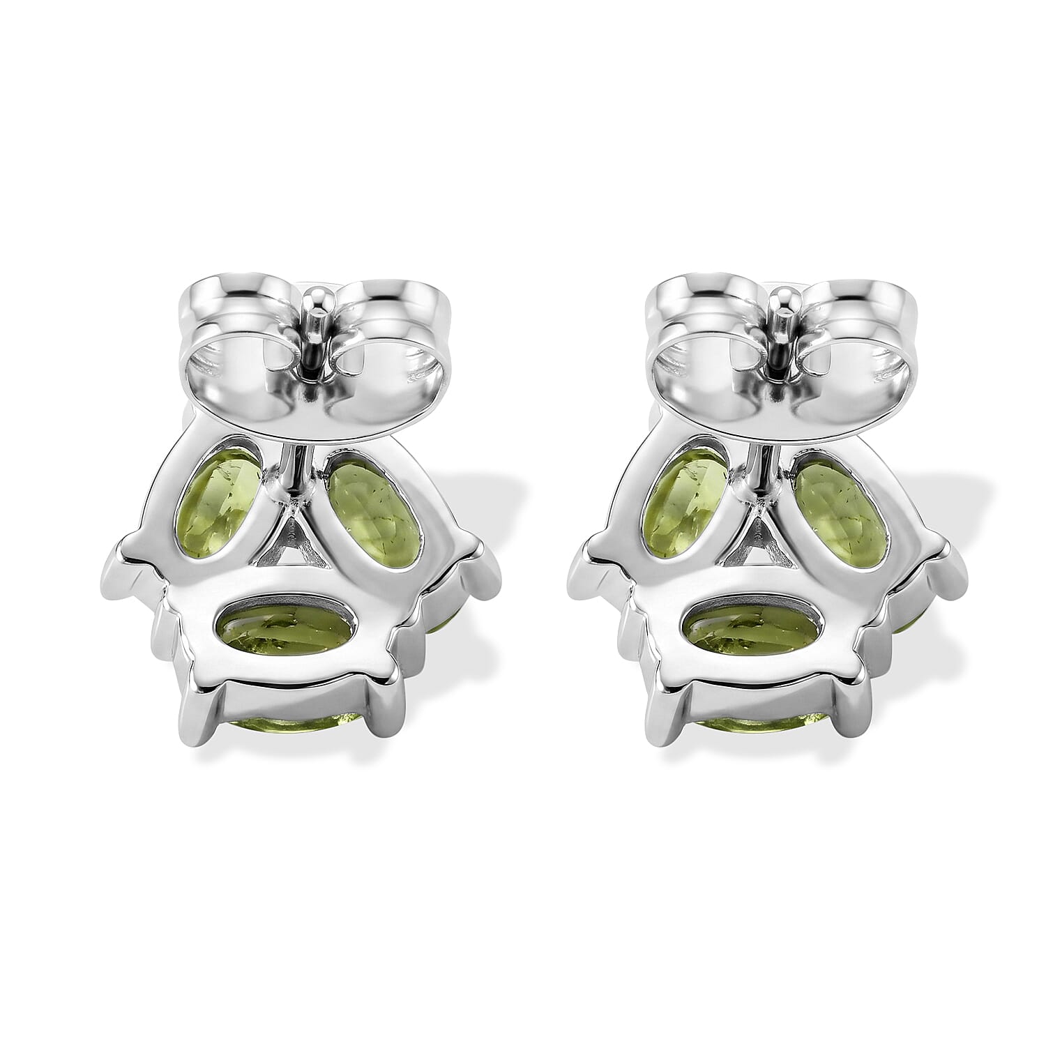 Peridot 2.00 ctw Earrings in Silvertone with Sterling Silver Pin
