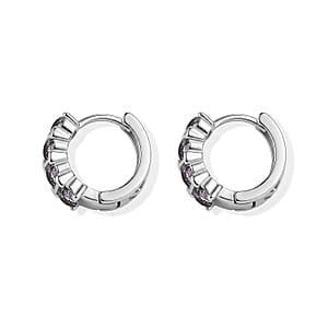 Amethyst 5.01 ctw Earrings in Silvertone