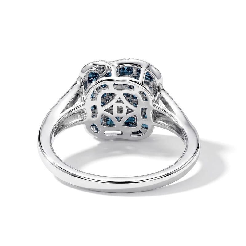 D'Joy Blue Diamond 0.50 ctw Ring in Rhodium Over Sterling Silver (Size 6.0)