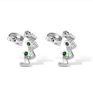 Diopside 3.00 ctw Earrings in Silvertone