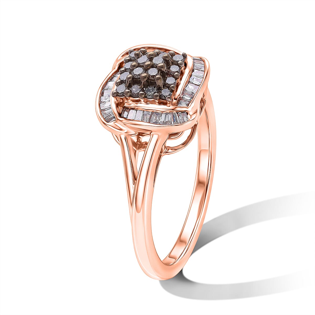 D'Joy Natural Champagne Diamond 0.50 ctw Ring in 18K Vermeil Rose Gold Over Sterling Silver (Size 7.0) image number 3