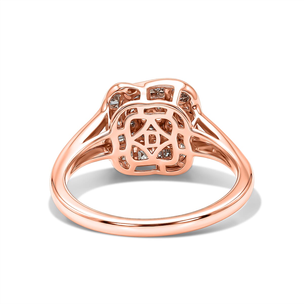 D'Joy Natural Champagne Diamond 0.50 ctw Ring in 18K Vermeil Rose Gold Over Sterling Silver (Size 8.0) image number 4