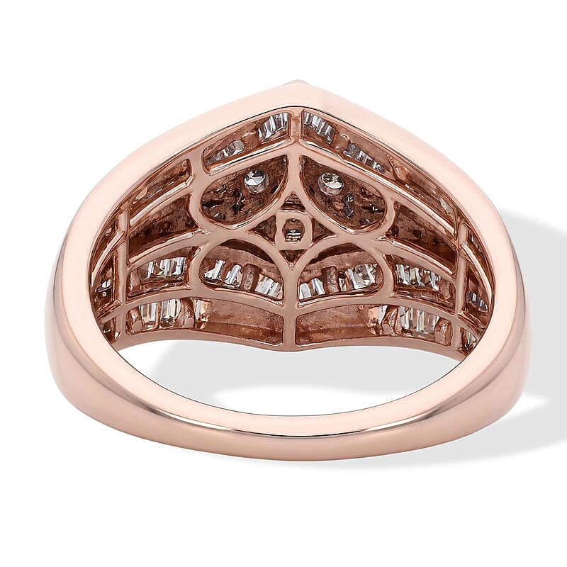 D'Joy Natural Champagne Diamond 1.00 ctw Ring in 18K Vermeil Rose Gold Over Sterling Silver (Size 8.0)