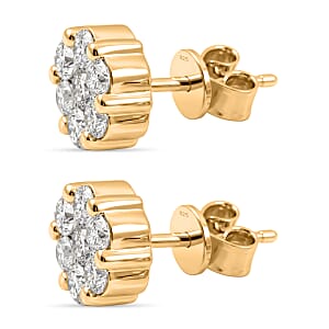 Luxuriant Lab Grown Diamond G SI1 1.00 ctw Earrings in 14K Yellow Gold Over Sterling Silver