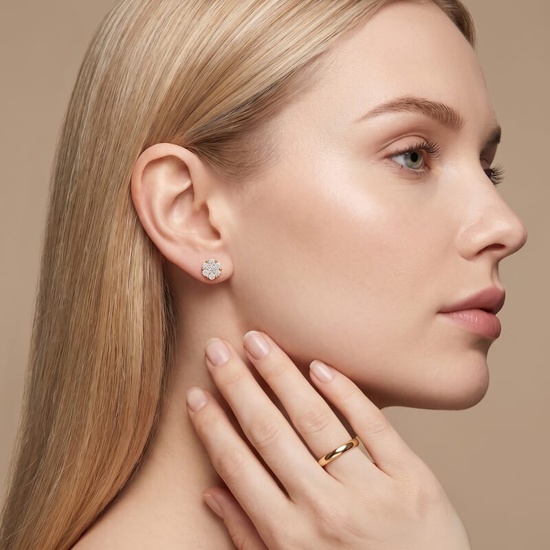 Luxuriant Lab Grown Diamond G SI1 1.00 ctw Earrings in 14K Yellow Gold Over Sterling Silver