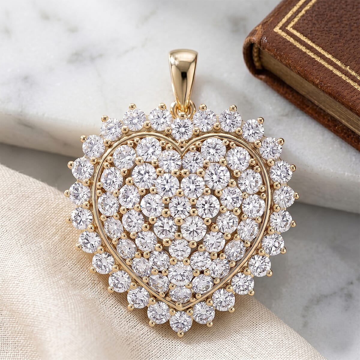Luxuriant Lab Grown Diamond G SI1 2.75 ctw Pendant without Chain in 14K Yellow Gold Over Sterling Silver image number 1