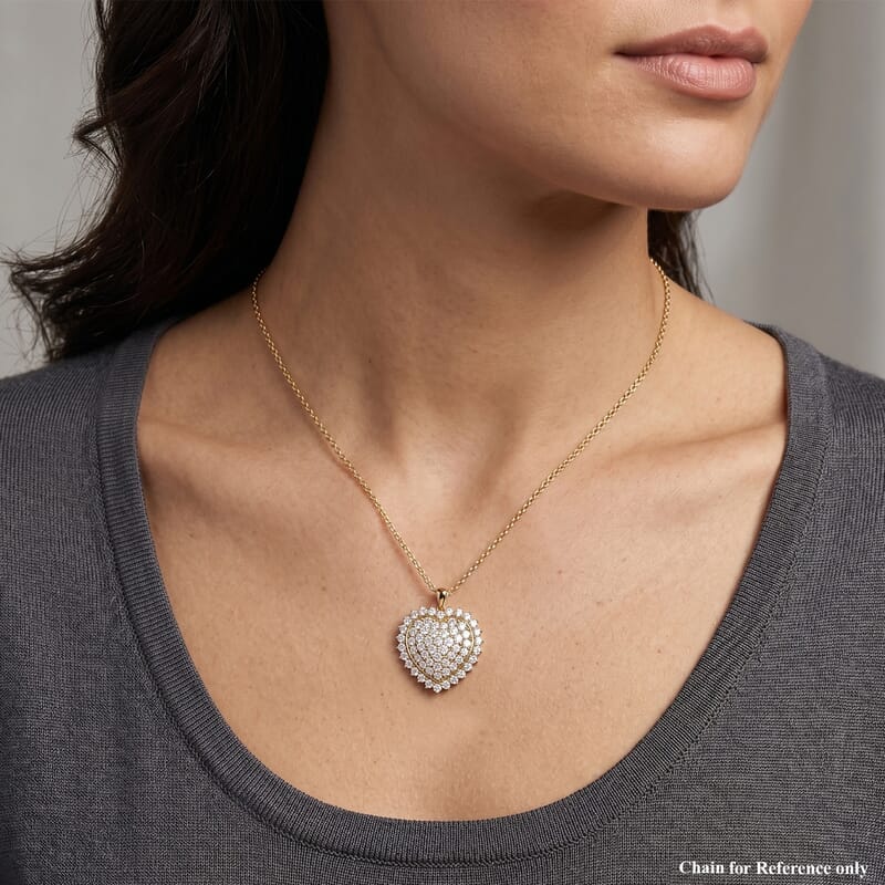 Luxuriant Lab Grown Diamond G SI1 2.75 ctw Pendant without Chain in 14K Yellow Gold Over Sterling Silver