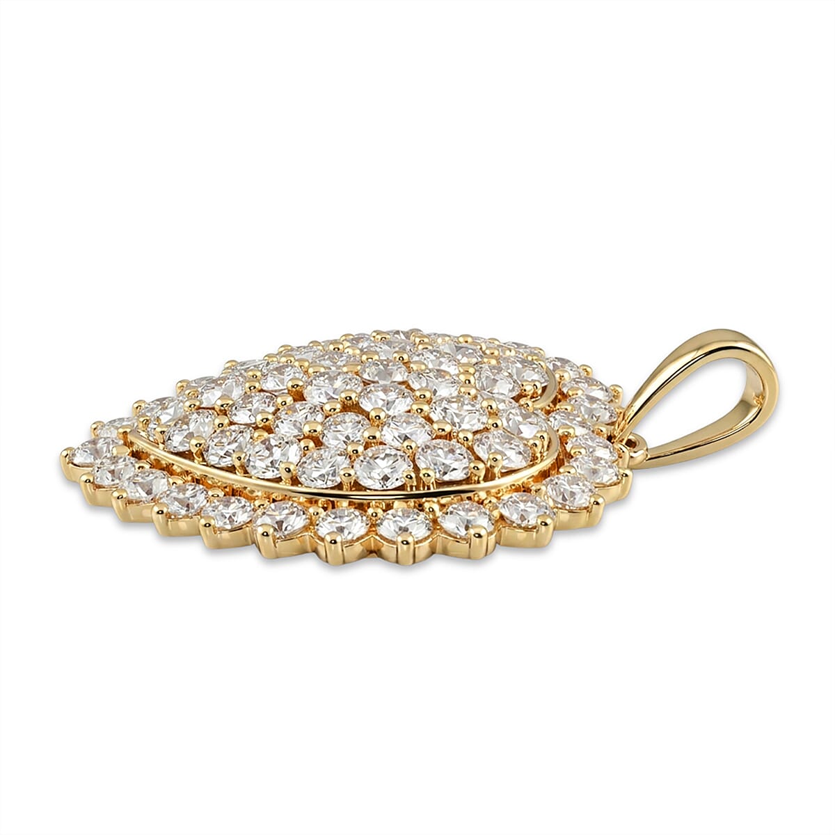 Luxuriant Lab Grown Diamond G SI1 2.75 ctw Pendant without Chain in 14K Yellow Gold Over Sterling Silver image number 3