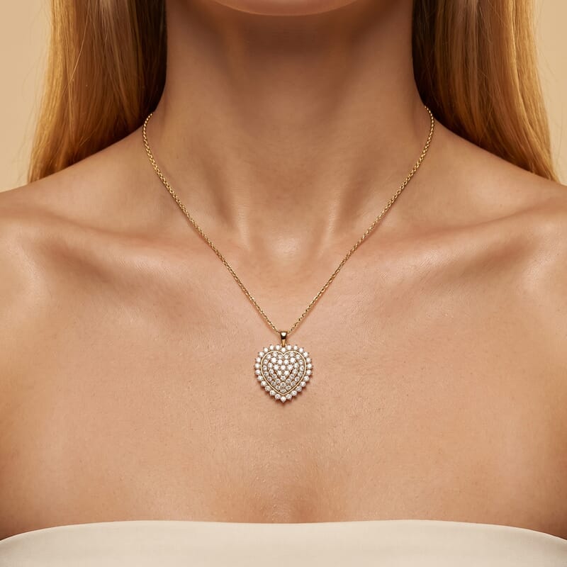 Luxuriant Lab Grown Diamond G SI1 2.75 ctw Pendant without Chain in 14K Yellow Gold Over Sterling Silver