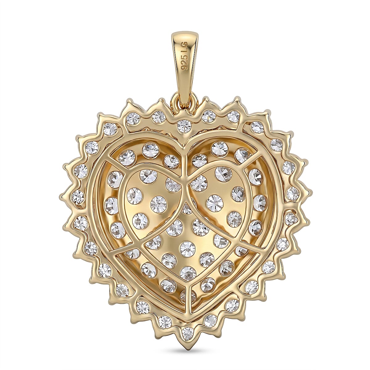 Luxuriant Lab Grown Diamond G SI1 2.75 ctw Pendant without Chain in 14K Yellow Gold Over Sterling Silver