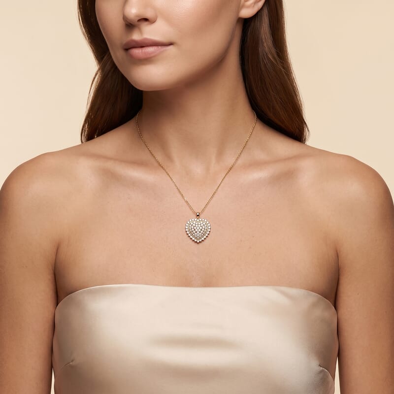 Luxuriant Lab Grown Diamond G SI1 2.75 ctw Pendant without Chain in 14K Yellow Gold Over Sterling Silver