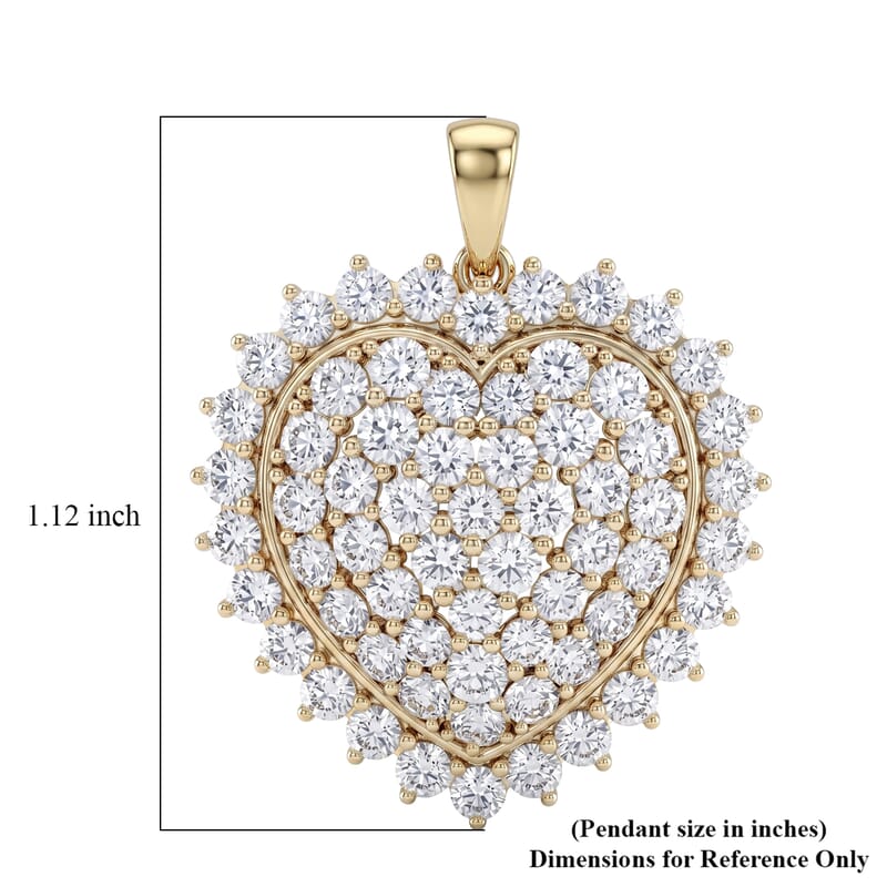 Luxuriant Lab Grown Diamond G SI1 2.75 ctw Pendant without Chain in 14K Yellow Gold Over Sterling Silver