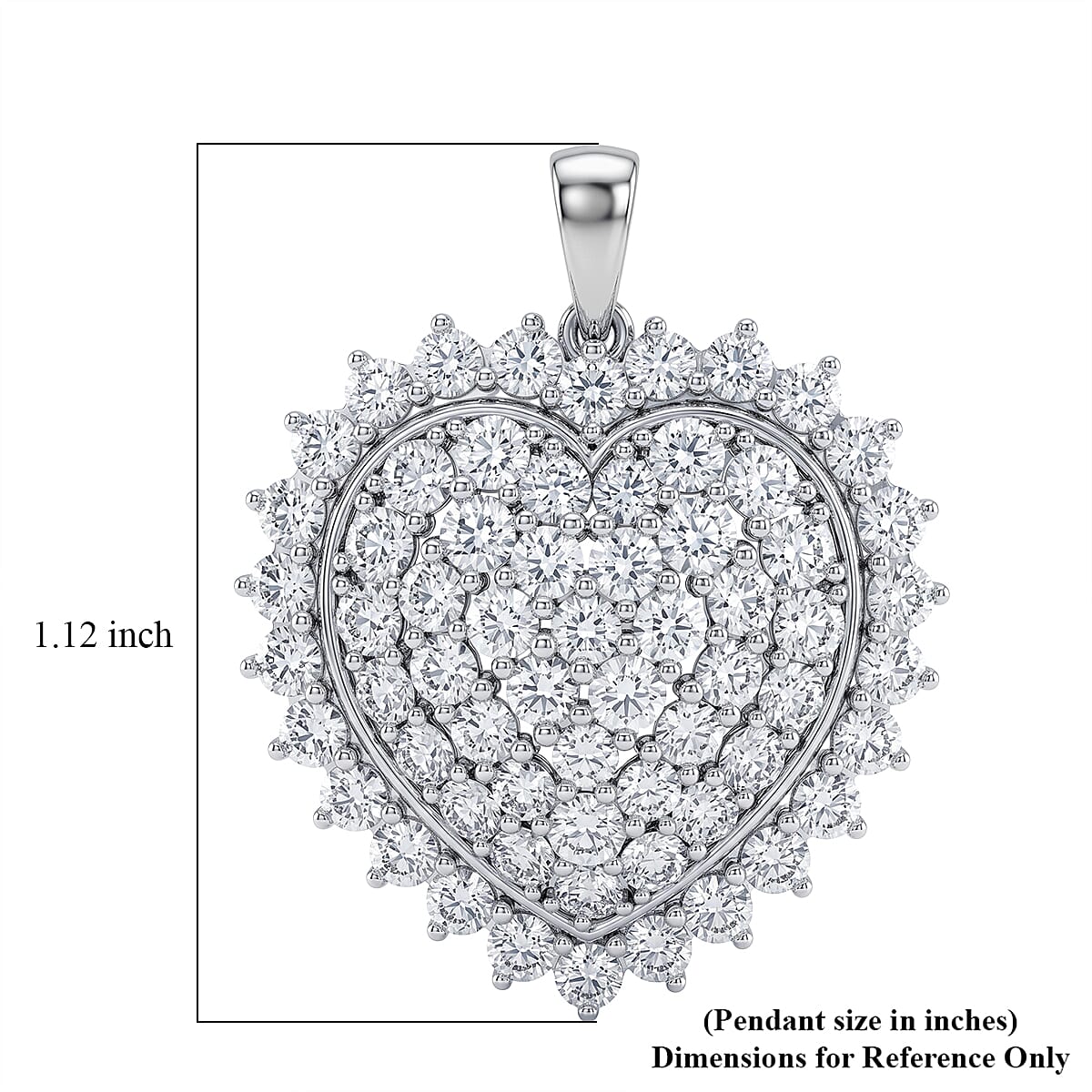Luxuriant Lab Grown Diamond G SI1 2.75 ctw Pendant without Chain in Sterling Silver image number 5