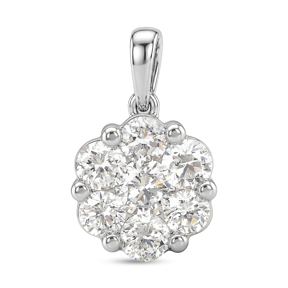 Luxuriant Lab Grown Diamond SI1 0.80 ctw Pendant without Chain in Sterling Silver