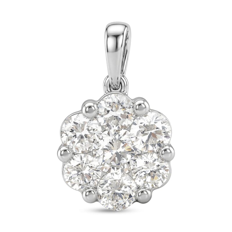 Luxuriant Lab Grown Diamond SI1 0.80 ctw Pendant without Chain in Sterling Silver