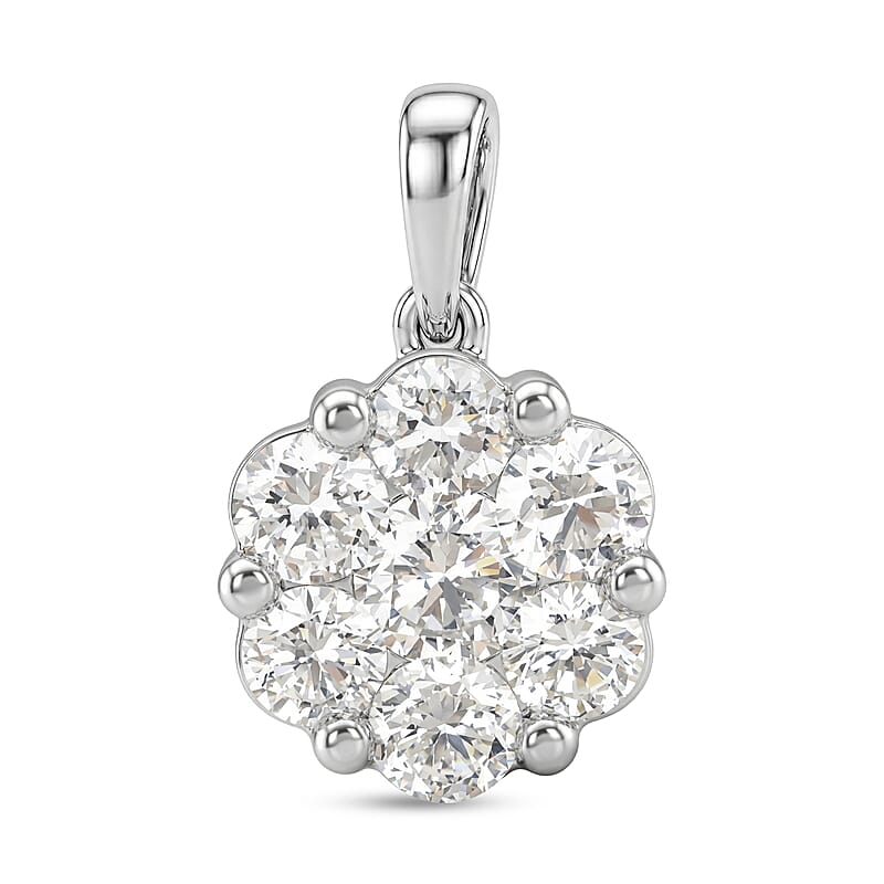 Luxuriant Lab Grown Diamond SI1 0.80 ctw Pendant without Chain in Sterling Silver
