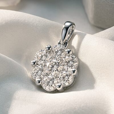Luxuriant Lab Grown Diamond SI1 0.80 ctw Pendant without Chain in Sterling Silver