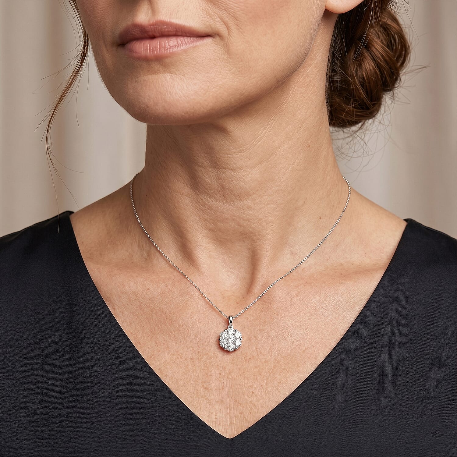 Luxuriant Lab Grown Diamond SI1 0.80 ctw Pendant without Chain in Sterling Silver