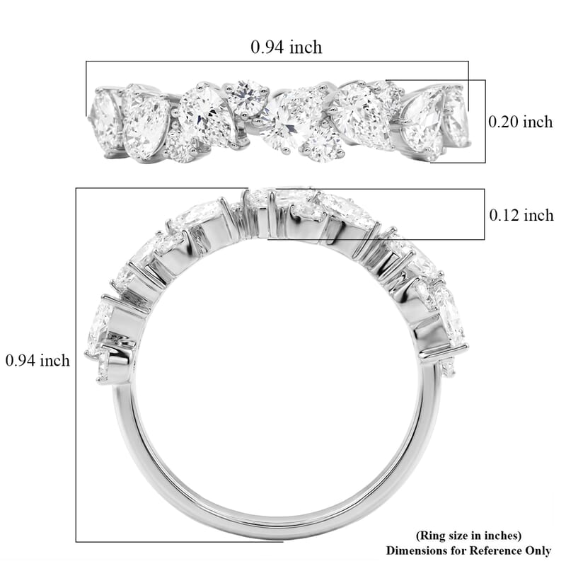 Luxuriant Lab Grown Diamond SI1 1.40 ctw Ring in Sterling Silver (Size 6.0)