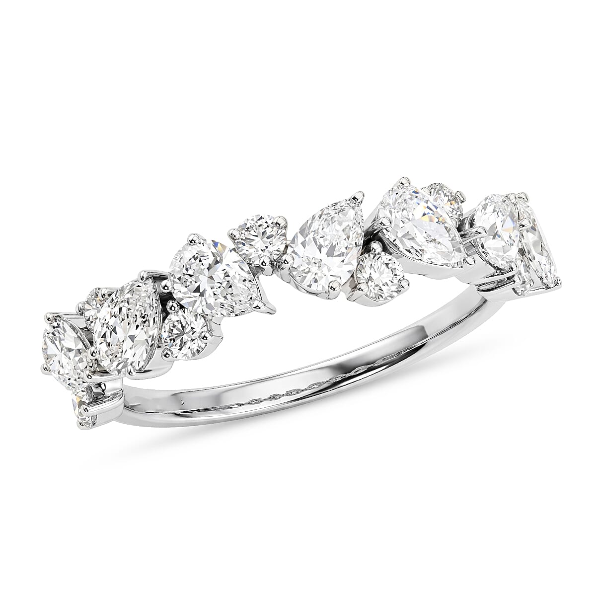 Luxuriant Lab Grown Diamond SI1 1.40 ctw Ring in Sterling Silver (Size 9.0)