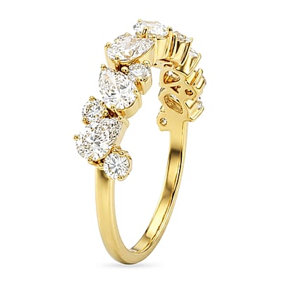 Luxuriant Lab Grown Diamond SI1 1.40 ctw Ring in 14K Yellow Gold Over Sterling Silver (Size 7.0)