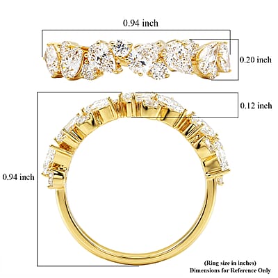 Luxuriant Lab Grown Diamond SI1 1.40 ctw Ring in 14K Yellow Gold Over Sterling Silver (Size 7.0)