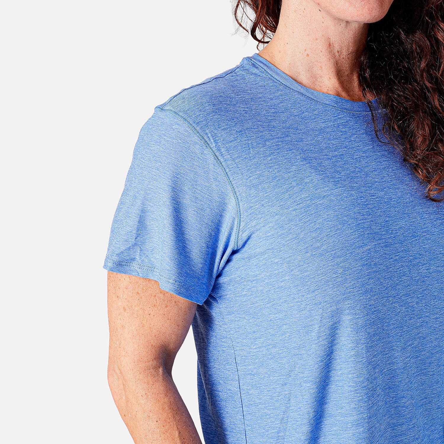 La Marey Blue Stretch Crewneck Short Sleeve Top - Large