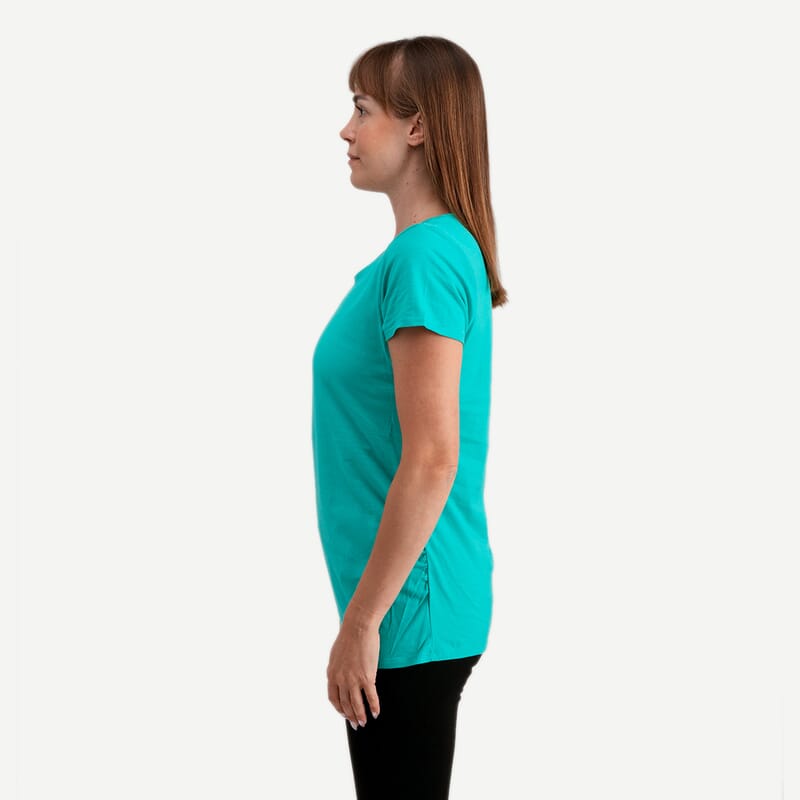 La Marey - Set of 2 Mint and Gray Stripe Side Rushing Short Sleeve Tops - Large